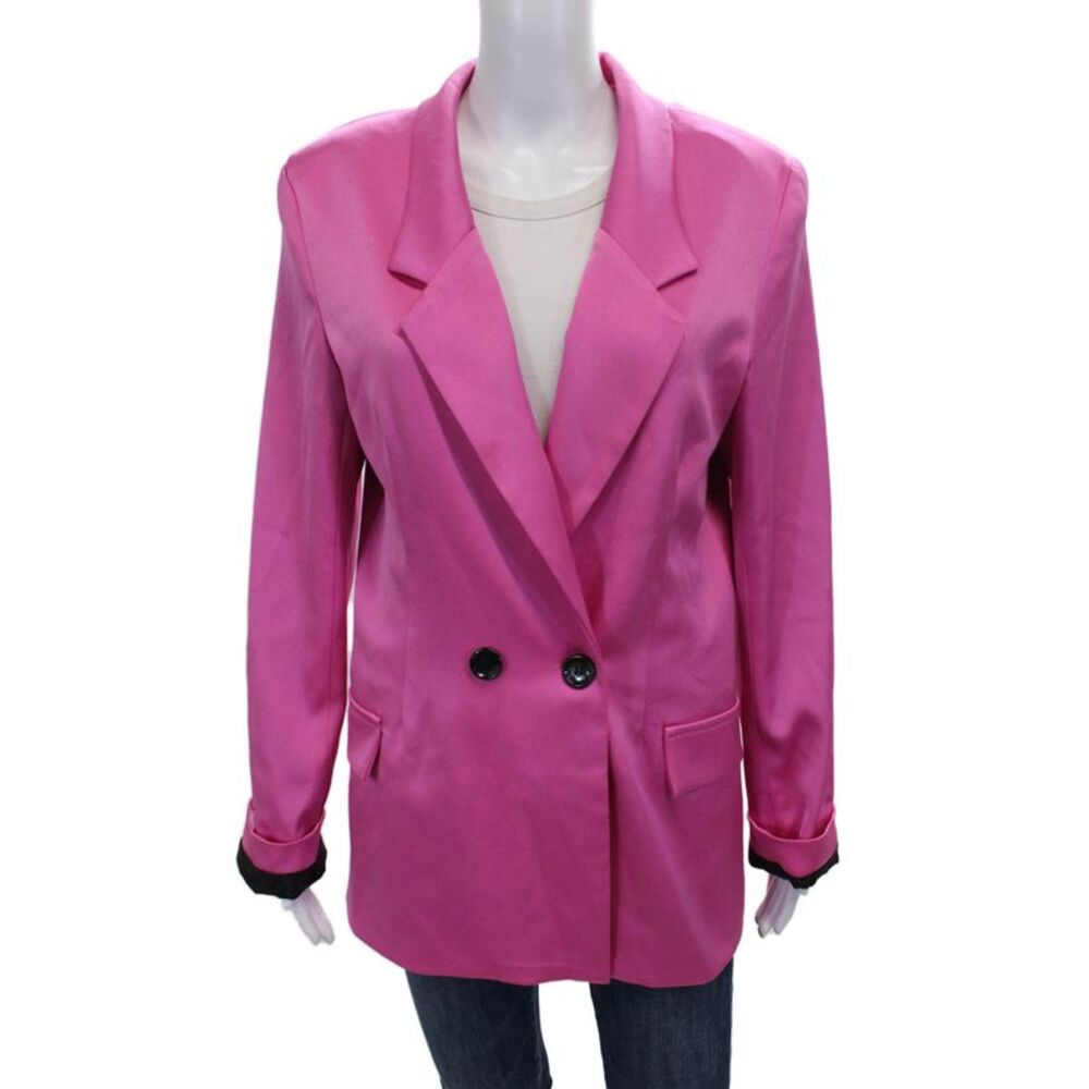 Kimberly Taylor Womens Pink Polyester Blend Blazer Long Sleeve Button Size S